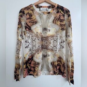 Prabal Gurung Western-Esque Printed Long-sleeve Blouse - Medium